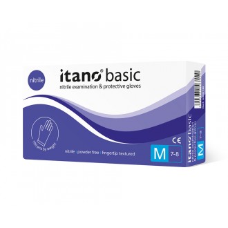 RĘKAWICE NITRYLOWE ITANO BASIC niebieskie bezpudrowe op.100 RĘKAWICE NITRYLOWE ITANO BASIC niebieskie bezpudrowe op.100