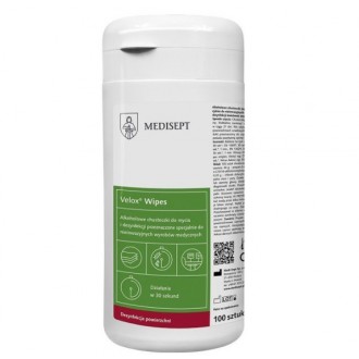 Chusteczki alk. VELOX DUO WIPES PUSZKA 100szt. MEDISEPT Chusteczki alk. VELOX DUO WIPES PUSZKA 100szt. MEDISEPT