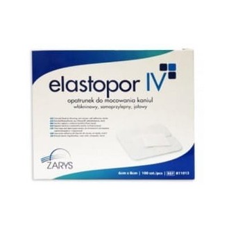 Opatrunek ELASTOPOR IV 5,1x7,6cm do kaniul 100szt ZARYS