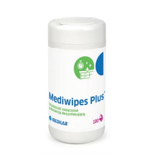 Chusteczki alk. do dezynf. MEDiWIPES PLUS tuba 100szt MEDILAB 