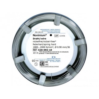 Drut bezniklowy NONINIUM 0.9mm orągły sprężysto twardy 10m 520-092-10 DENTAURUM