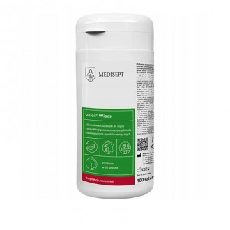 Chusteczki alk. VELOX WIPES puszka 13x20 100szt. MEDISEPT Chusteczki alk. VELOX WIPES puszka 13x20 100szt. MEDISEPT