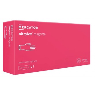 Rękawice NITRYLEX MAGENTA 100szt bezpudr. MERCATOR