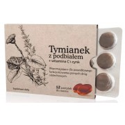 TYMIANEK Z PODBIAŁEM z wit.C cynk 12 szt Blister DIAGNOSIS