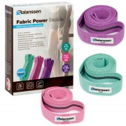 Taśmy do ćwiczeń FABRIC POWER BANDS zestaw 3szt 4x205cm BALANSSEN