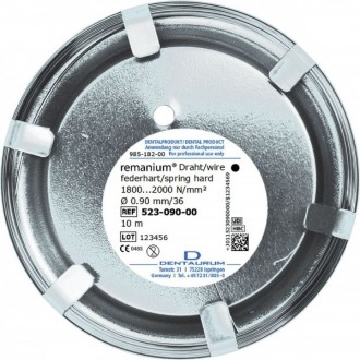 Drut Remanium 0,9mm okrągły sprężysto twardy 10m 523-090-00 Dentaurum Drut Remanium 0,9mm okrągły sprężysto twardy 10m 523-090-00 Dentaurum