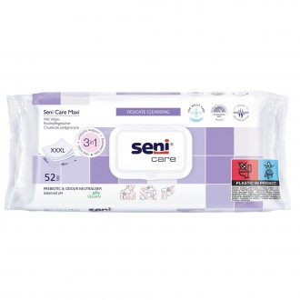 Chusteczki SENI CARE MAXI 3w1 pielęgnacyjne 52szt