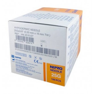 Igły iniekcyjne NIPRO Hypodermic 0,5x16 25G a'100szt HN2516