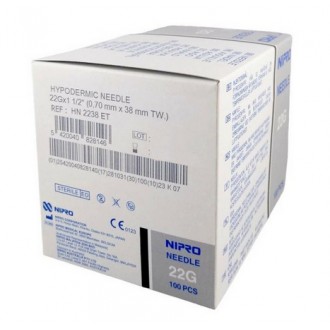 Igły iniekcyjne NIPRO Hypodermic 0,7x38 22G a'100szt HN2238ET