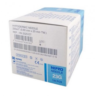 IGŁY iniekcyjne NIPRO Hypodermic 0.6x25 23G 100szt HN2325-ET