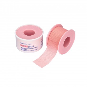 Przylepiec VITAHEALTH POREPLAST różowy 2,5cm x5m włókninowy z perforacją/ ZARYS VH-POPP