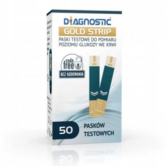 PASKI testowe GOLD STRIP do glukometru DIAGNOSTIC GOLD opak. 50szt PASKI testowe GOLD STRIP do glukometru DIAGNOSTIC GOLD opak. 50szt