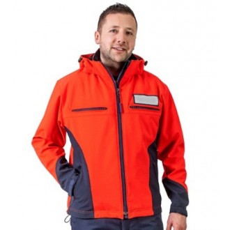 KURTKA RATOWNICTWA SOFTSHELL R918 fluoresc.czerwony/granatowy WOJDAK