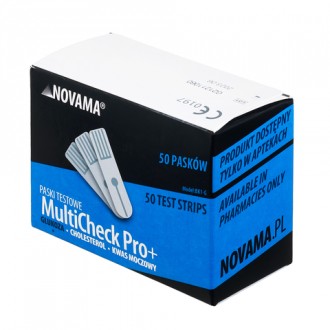 Paski testowe GLUKOZA 50szt MULTI CHECK PRO+ NOVAMA