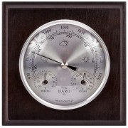 TERMO-HIGRO BAROMETR 3w1 095609 BROWIN zegarze srebrny drewn.