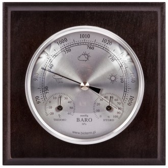 TERMO-HIGRO-BAROMETR 3 w 1 zegarze srebrny 095609 BROWIN