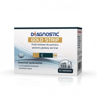 PASKI testowe Gold Strip do glukometru po 50 sztuk. PASKI testowe Gold Strip do glukometru po 50 sztuk.