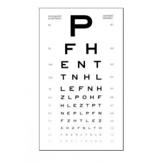 Tablica okulistyczna literowa "P" obraz prosty