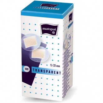 Plastry TRANSPARENT 22mm 100szt Matopat Plastry TRANSPARENT 22mm 100szt Matopat