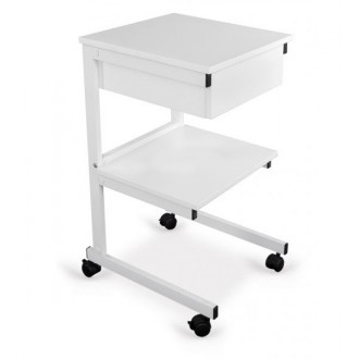 Stolik pod aparaturę metalowy - 2 półki + szuflada - Juventas Stolik pod aparaturę metalowy - 2 półki + szuflada - Juventas