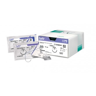 SAFIL szew fioletowy 8/0 15cm DLm6 3/8koła igła lancetowata G1048615 B.Braun SAFIL szew fioletowy 8/0 15cm DLm6 3/8koła igła lancetowata G1048615 B.Braun