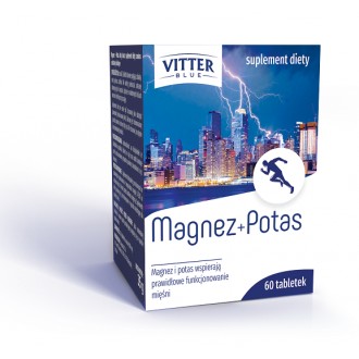 MAGNEZ + POTAS AntySkurcz 60 tabletek VITTER BLUE MAGNEZ + POTAS AntySkurcz 60 tabletek VITTER BLUE